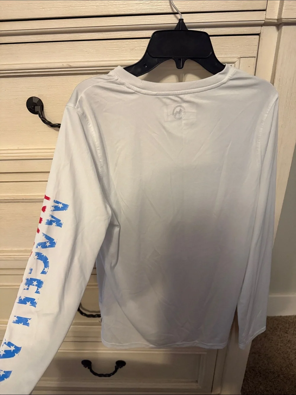 Magellan Outdoors White Long-Sleeve Swim Coverup with Red Logo